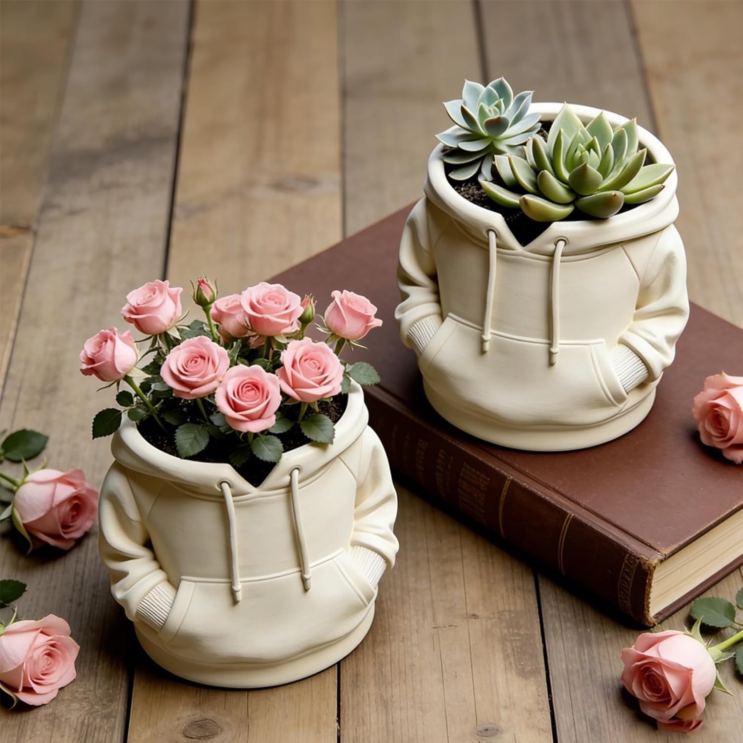 Pullover Hoodie Shape Planter Resin Molds, Pen Holder Storage Box Vessel Mold Epoxy Resin Plaster Silicone Mold Concrete Clay for Potted Plant Ornaments Trinket Container, DIY Making Decor Crafts
