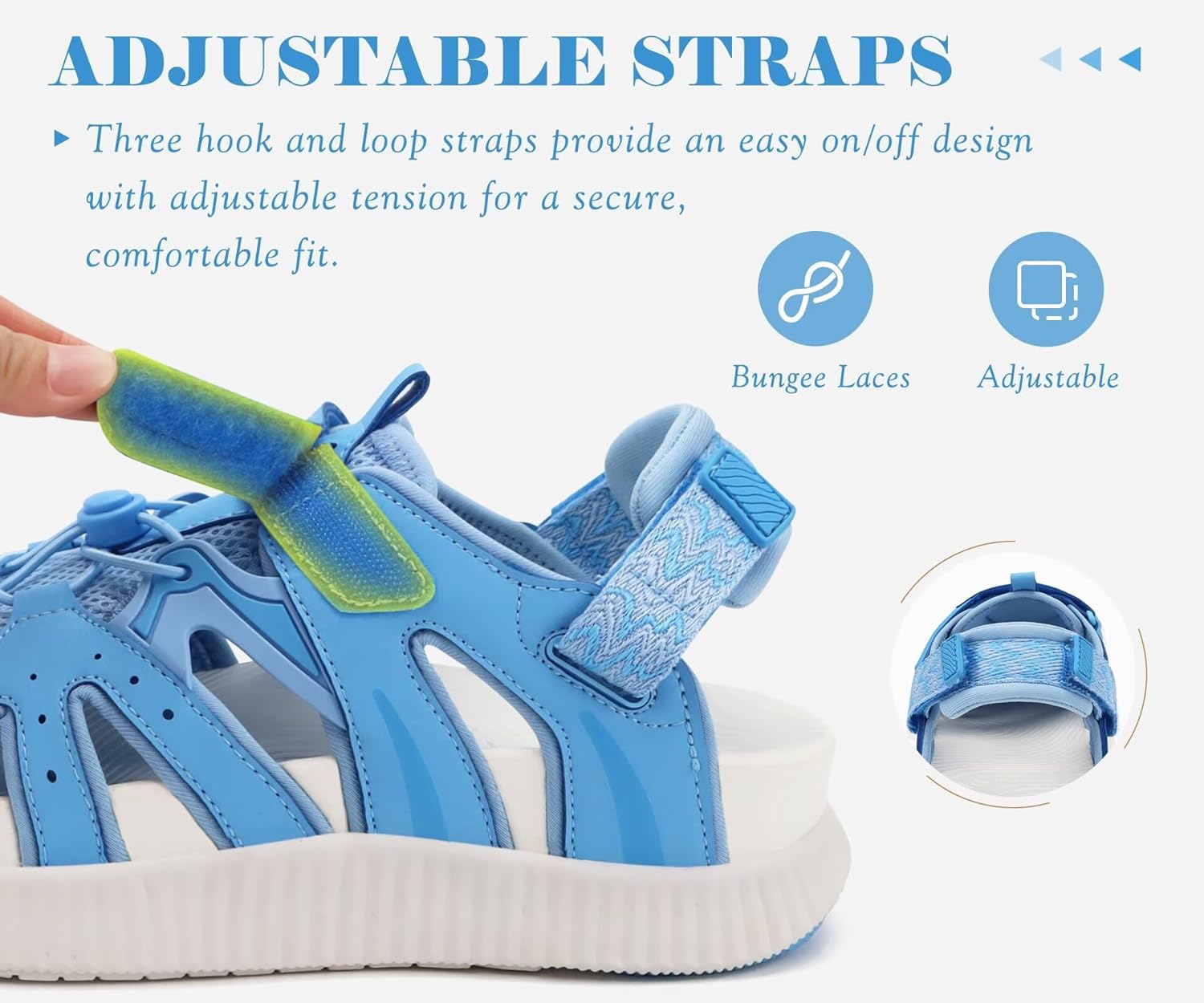 KuaiLu Womens Closed Toe Hiking Sandals with Orthopedic Arch Support Comfortable Cushion Breathable Summer Outdoor Walking Sandles Beach Travel Adjustable Fisherman Water Shoes