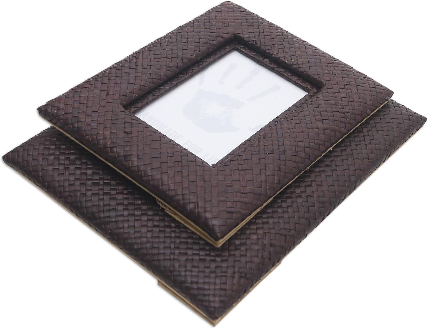 NOVICA Brown Natural Fiber Eco-Friendly Frame From Indonesia 'Nature's Balance'