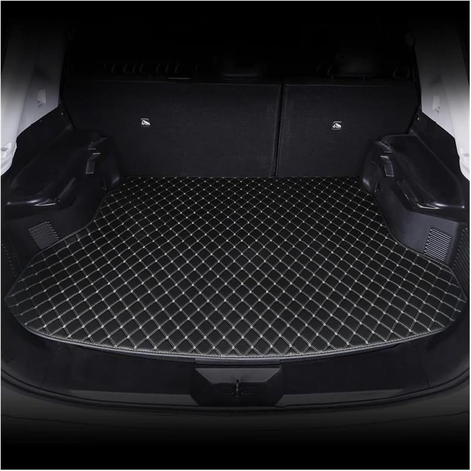 Boot Cover Car Accessories Carpet Protective Pad Trunk Mat for Citroen DS3 for Hatchback 2009 2010 2011 2012 2013 2014 2015 2016 Protector(Black White)