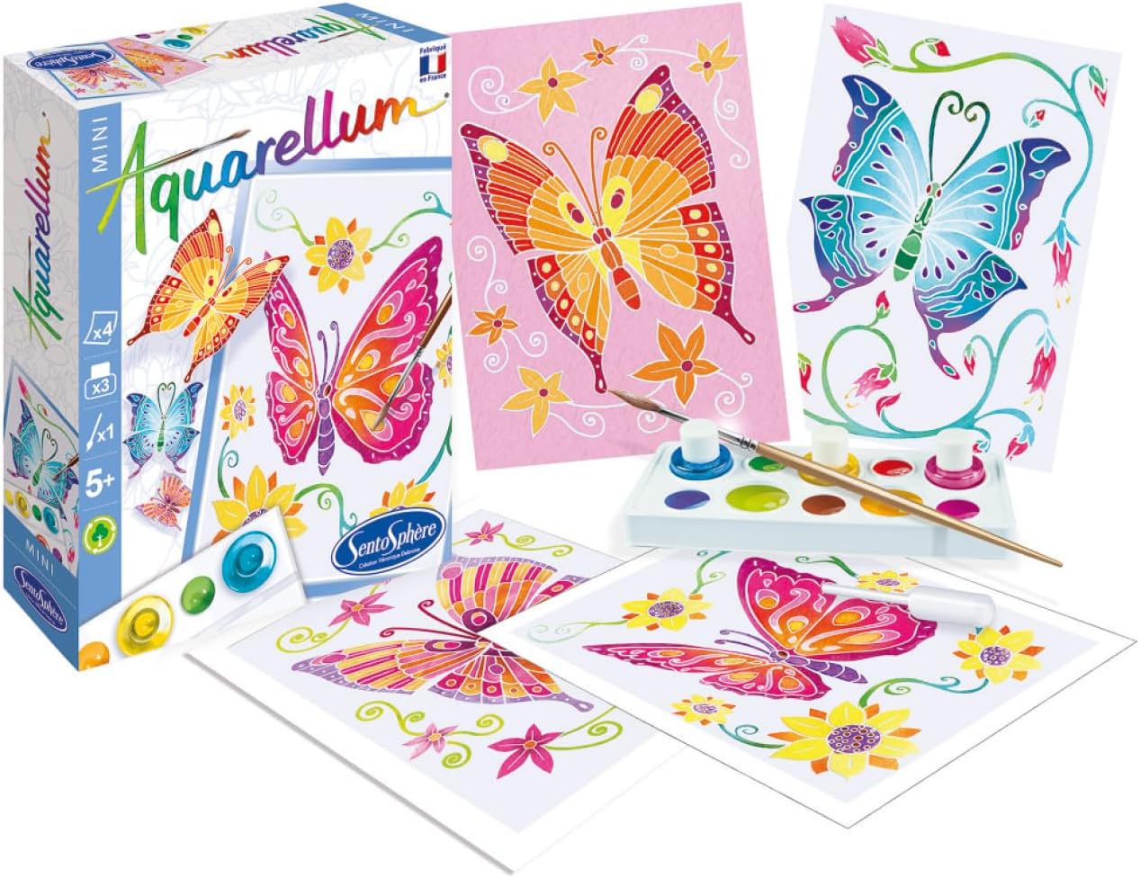Sentosphère 3906002 "Aquarellum Mini Butterflies" Painting Set