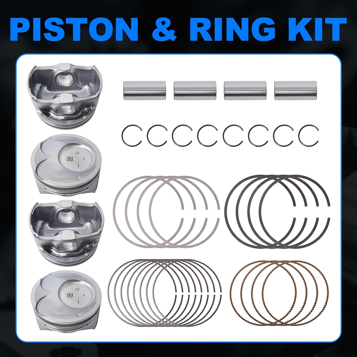 G4NC 2.0 Engine Rebuild Overhaul Kit w/Crankshaft, Head Gasket Set & Piston - For Hyundai Tucson/Elantra/Sonata, Kia Soul/Forte/Sportage 2.0L 2011-2022