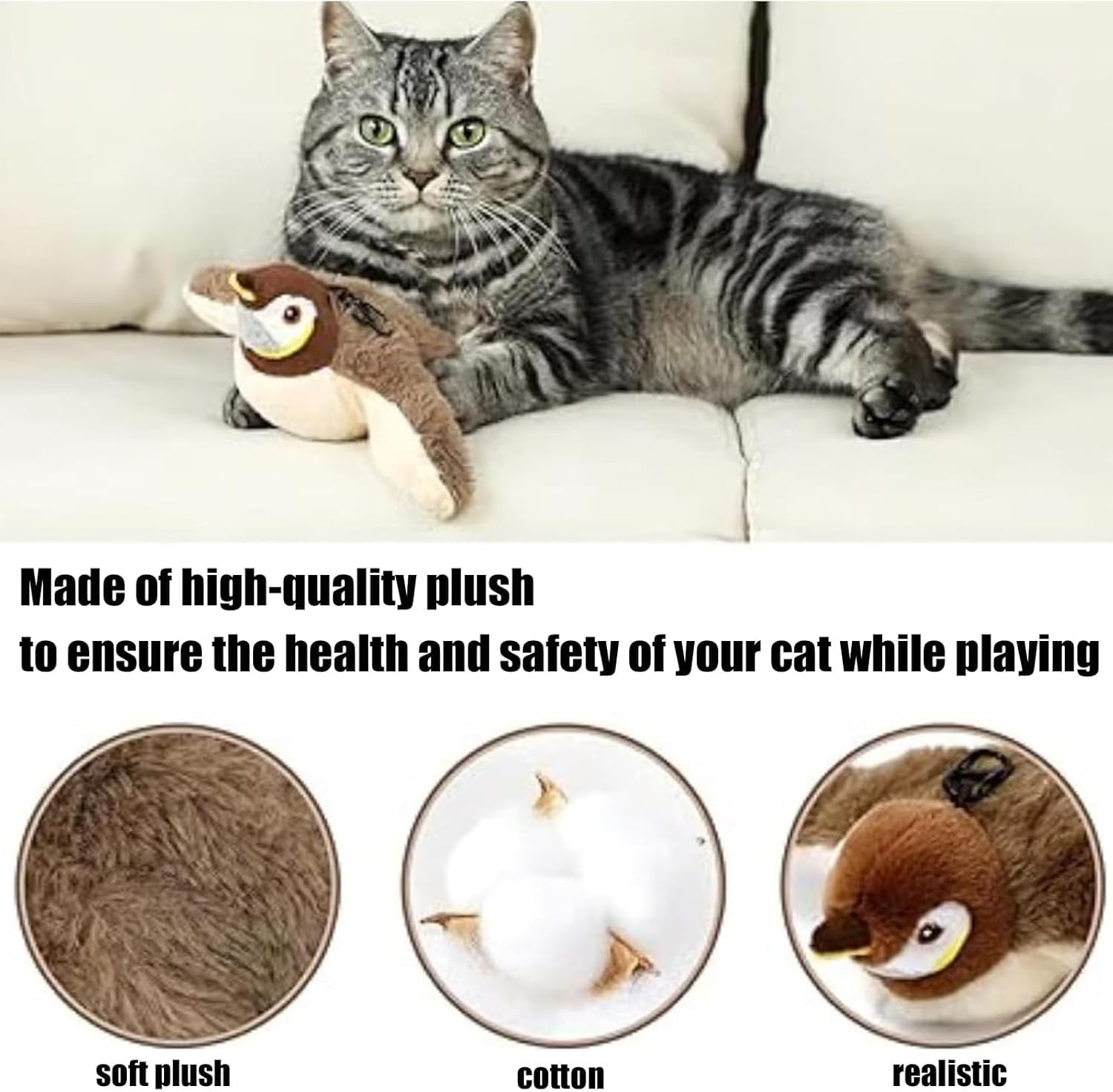 Juguete para Gatos de Pájaro Volador, Juguete de Pájaro Aleteante, Juguete Volador para Gatos, Juguete C-at de Pájaros Aleteantes, T-oy Interactivo de Pájaros Voladores para Gatos, Juguetes C-at para