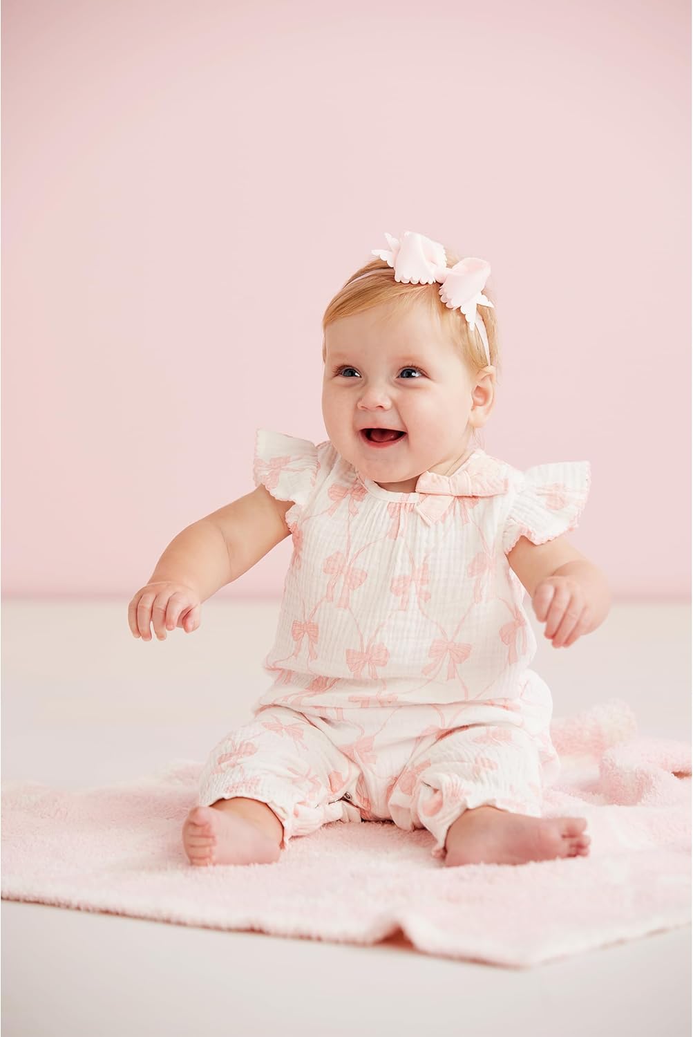 Mud Pie unisex-baby Mud Pie Baby Girl Bow Printed Longall; - Image 3