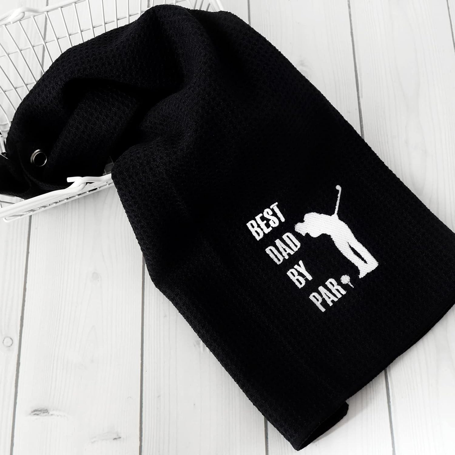 Dad Christmas Golf Towel, Black, Rectangular, Polyester, Golf Towel, Sports/Golf