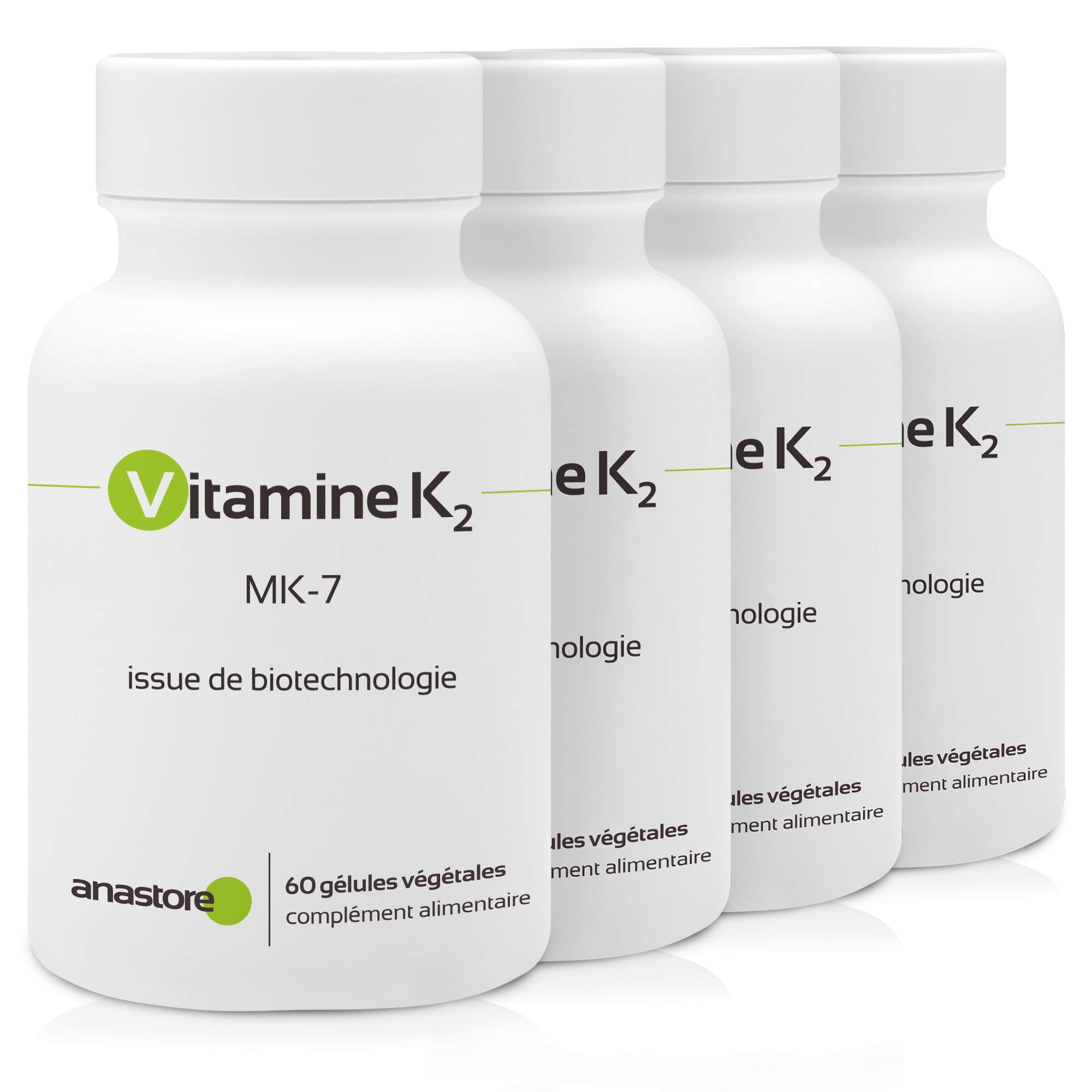 VITAMINA K2 * PACK 3+1 GRATIS * 105 μg / 240 capsule * Articolazioni (cartilagine, infiammazione), Cardiovascolare (circolazione), Ossatura * 100% soddisfatti o rimborsati * Fabbricato in Francia