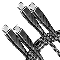 Vista 2 de Cable USB C a USB C de 60 W, paquete de 3 cables de carga USB C de 3 pies, cable de carga rápida trenzado tipo C para iPhone