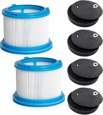 4039 4052 HEPA Filter Replacement Compatible with Bissell PowerClean FurGuard 280W and FurFinder 200W Self-Standing Cordless Vacuum, 2 HEPA Filters and 4 Pre-Filter Pads, NO.1646969 & 1646970