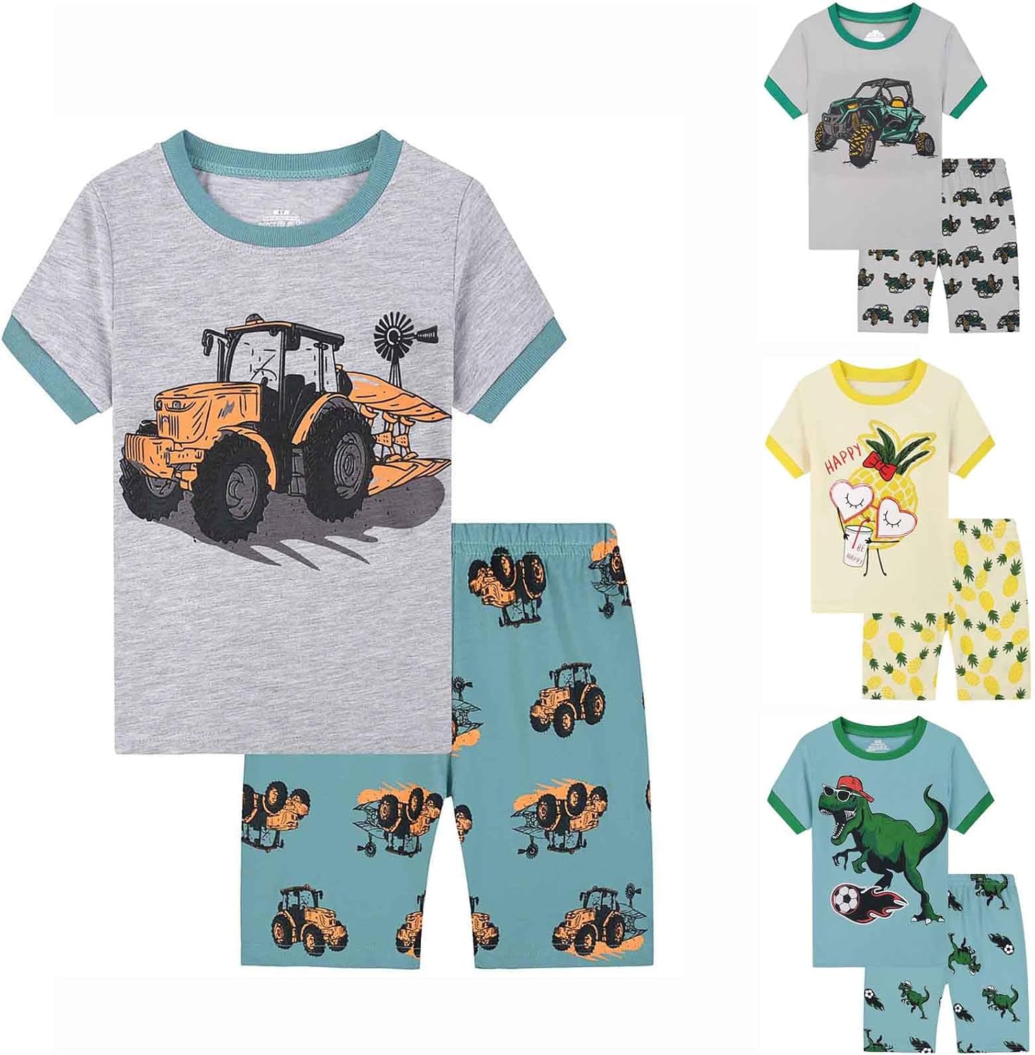Boy Outfit,2 Pack Toddler Boys Dinosaur Print Short Sleeve Kids Outfit Sets