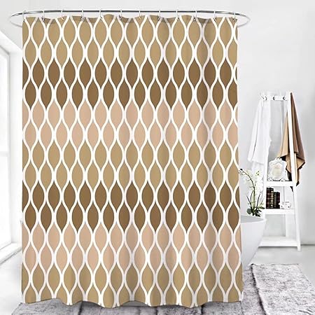 Amazon 豪華な防水シャワーカーテン カビ防止 柔らかく 洗濯機で洗える 12個のシャワーカーテンフック付き シャワーカーテン ホーム キッチン オンライン通販