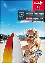 KOALA A3 Glossy Photo Paper 250gsm 50 Sheets with Advanced Resin Coating Premium High Gloss for Canon Hp Epson Inkjet Printer