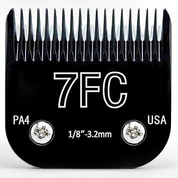 Dog Grooming Blades, Size-7FC, Compatible with Andis Cut Length 1/8",Compatible with Oster A5, fit for Wahl KM Series Pet Detachable Clippers, Made of Ceramic & Stainless Steel Blade, Black