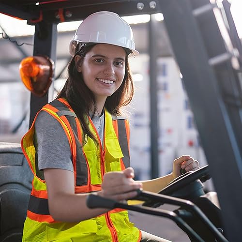 Vista 32 de KAYGO Safety Vest with Pockets - High Visibility Reflective Vest ANSI Class 2 Construction Vest Azul cielo,Amarillo,Naranja,Rosa,Negro - nuevo