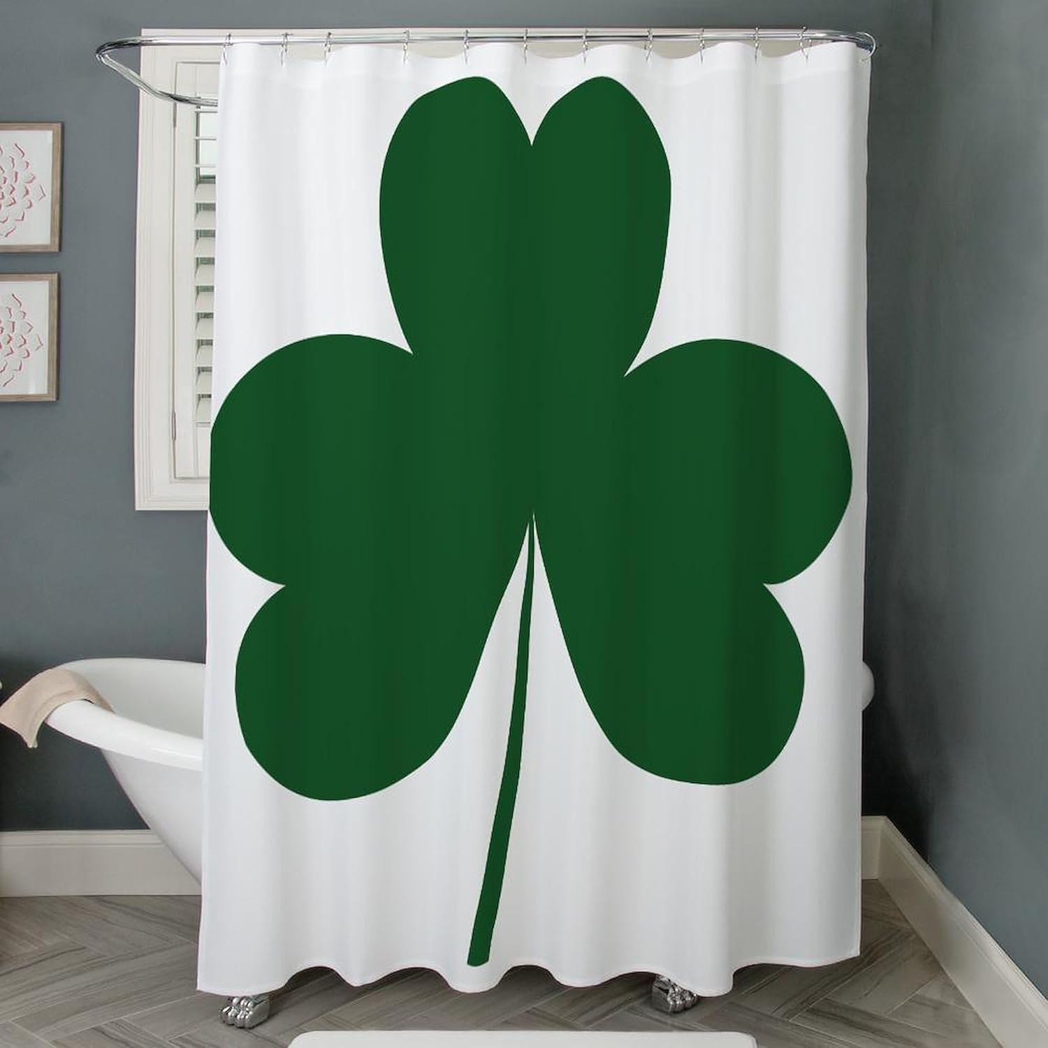 CafePress Irish Shamrock Decorative Fabric Shower Curtain