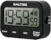 Salter Kitchen Digital Display Count up or Countdown Timer, Adjustable Loud Beeper, Large Start/Stop Button, Memory Function, Magnetic or Self Standing-Black, Plastic