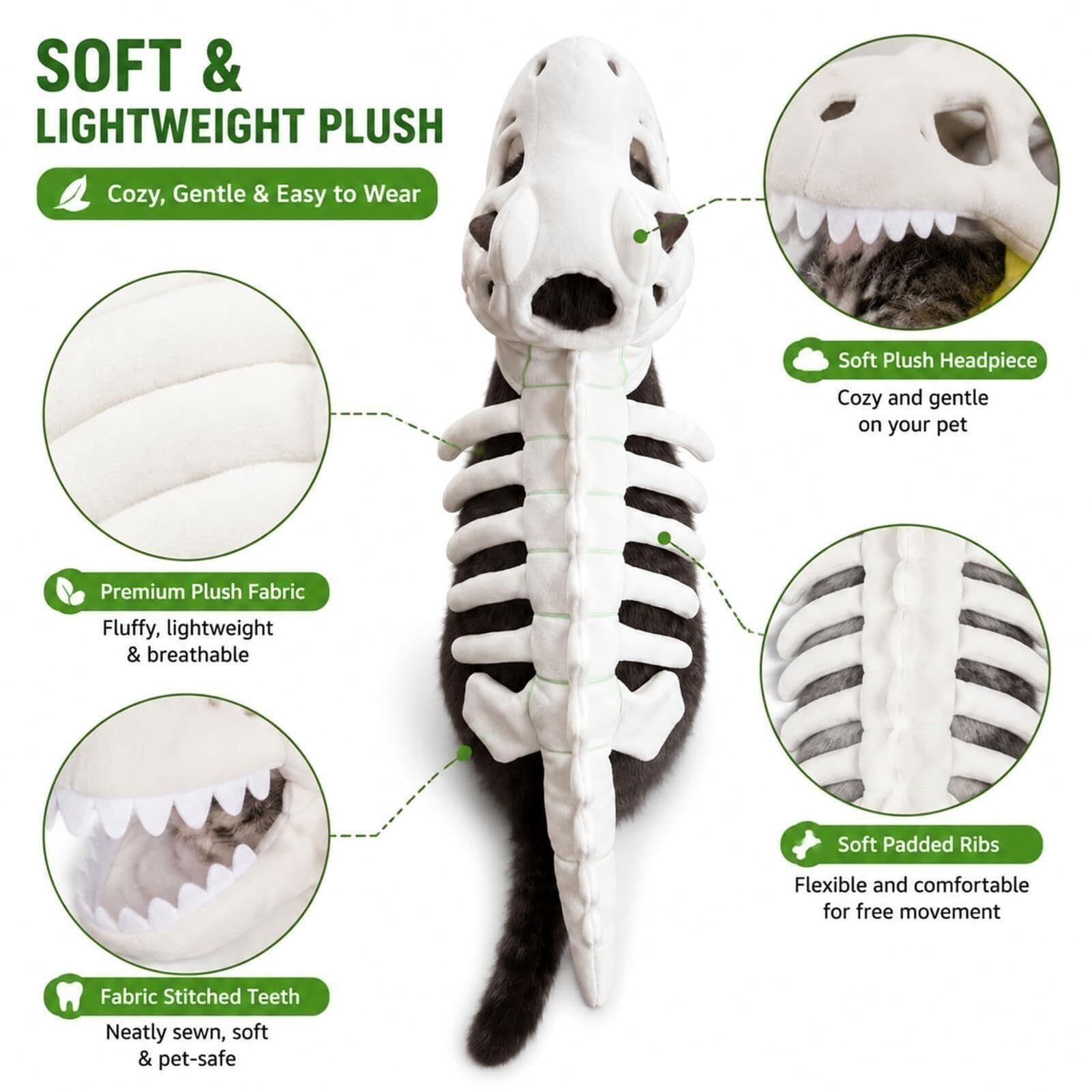 Générique Costume da dinosauro per gatto e cane, costume da gatto