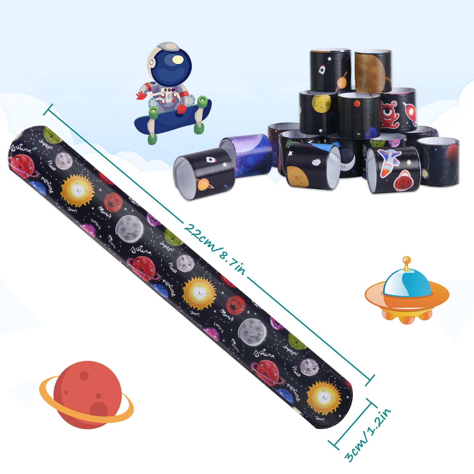 flintronic Braccialetti Slap, 30Pezzi Slap Bracelets, Bracciali a Scatto, Schiaffo Bracciali Gadget per Compleanno Festa Bomboniere Regalo per Bambini Ragazze Ragazzi