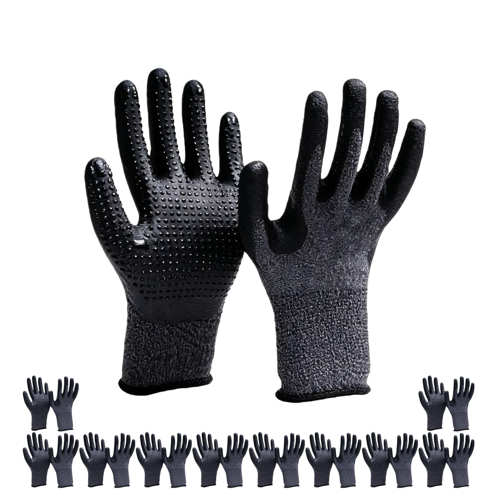12 paia di guanti da giardinaggio, multicolore, antiscivolo, traspiranti, a maglia, resistenti all'abrasione, per la pulizia del giardino, guanti multiscena (#7)