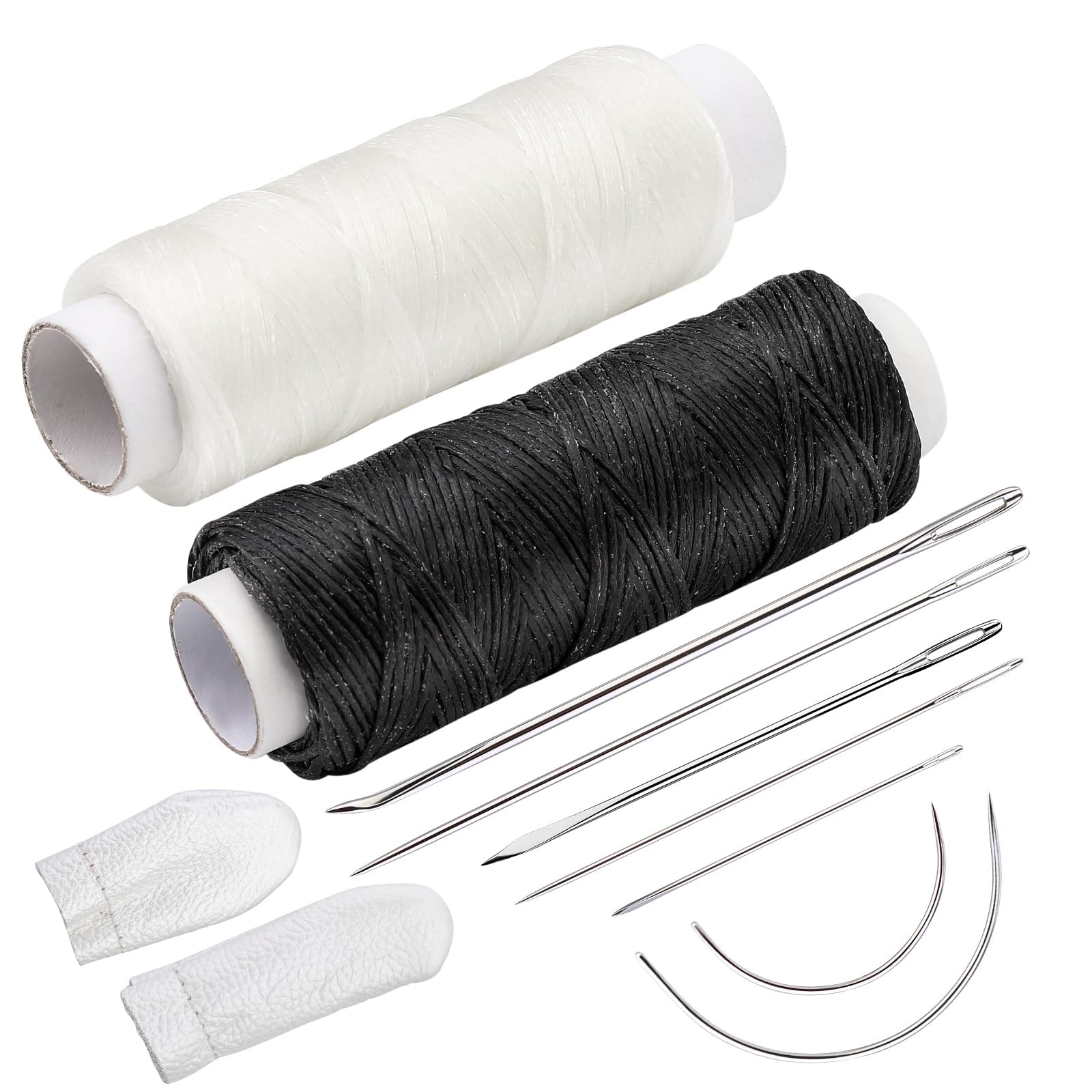 ENCHOL 100 m Leather Waxed Thread, Upholstery Repair Sewing Thread Kit with Sewing Needles, Heavy Duty Sewing Needles for Furniture Repair