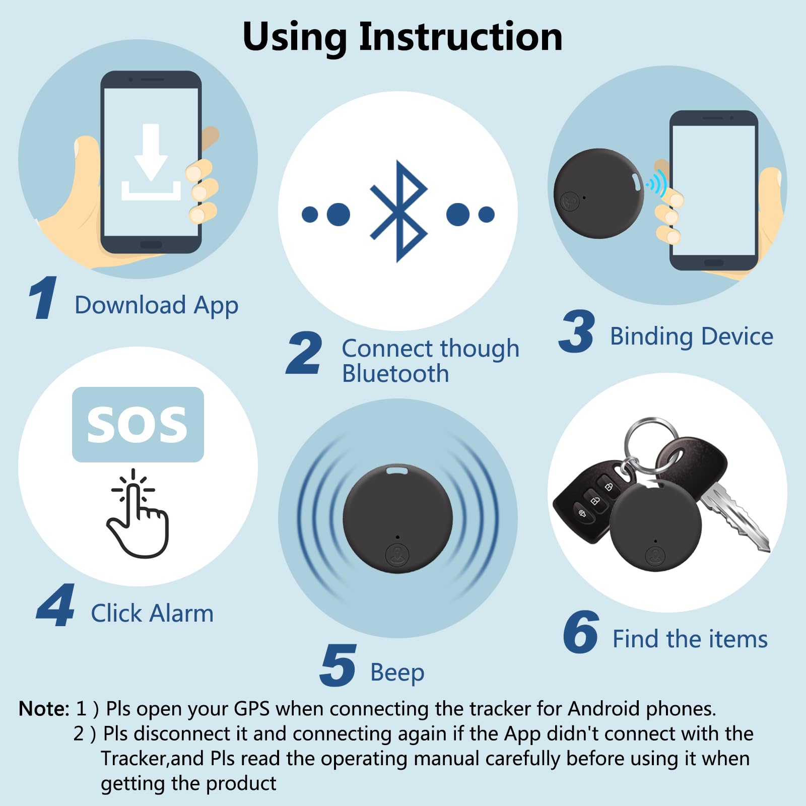Aircawin Mini rastreador GPS, localizador de artículos clave, aplicación sin tarifa mensual para iOS/Android 2023, portátil, antipérdida, Bluetooth, rastreador de artículos para equipaje, niños,