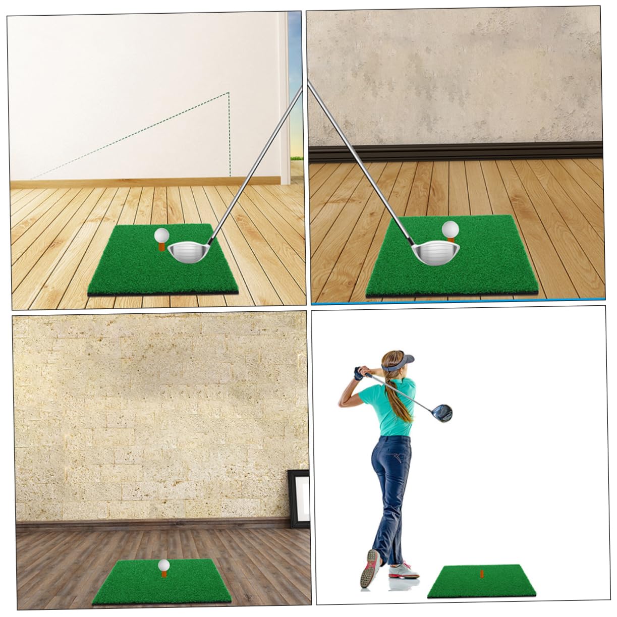 KESYOO 2pcs Nylon Golf Hitting Mat Training Pad for Outdoor/Indoor Practice Golf Swing Mat