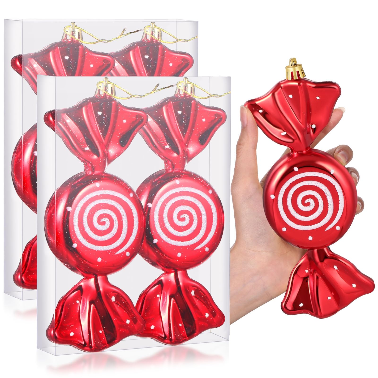 Pendentifs de bonbon suspendus à paillettes rouges Aoriher avec cordes