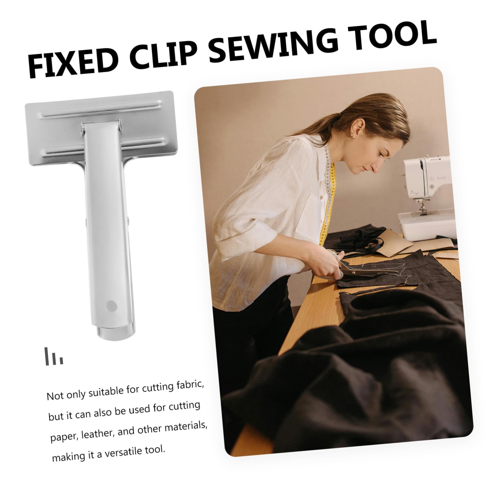 Uonlytech 4 Stück Nähenvorräte Clips Jumbo für Naht Stoff Tuch groß Nähklammer zum Basteln Lineal-Quiltclip Saumklammer zum Selbermachen Mess-Nähclip Mess-Saumklammer Rostfreier Stahl Silber