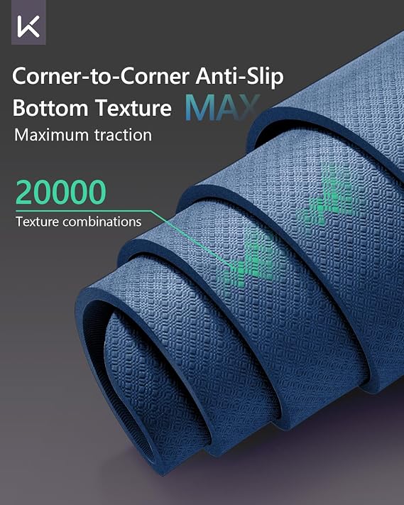KEEP Extra Wide & Long Yoga Mat for Men, 79x39x7mm Thick, Non-Slip TPE Exercise Mat, High-Density Anti-Tear Fitness & Pilates Mat for Tall Users