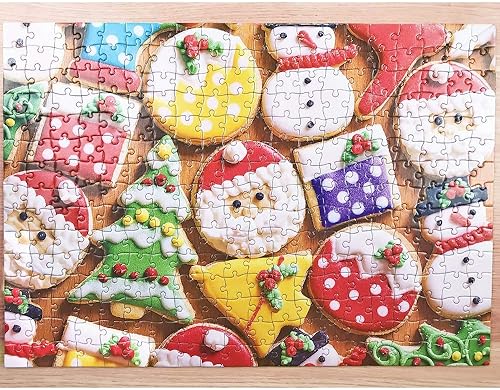 Miniatura 3 de Rompecabezas de Navidad de 300 piezas para adultos, piezas grandes, rompecabezas de galletas para niños, 300 dulces, rompecabezas de Navidad para la
