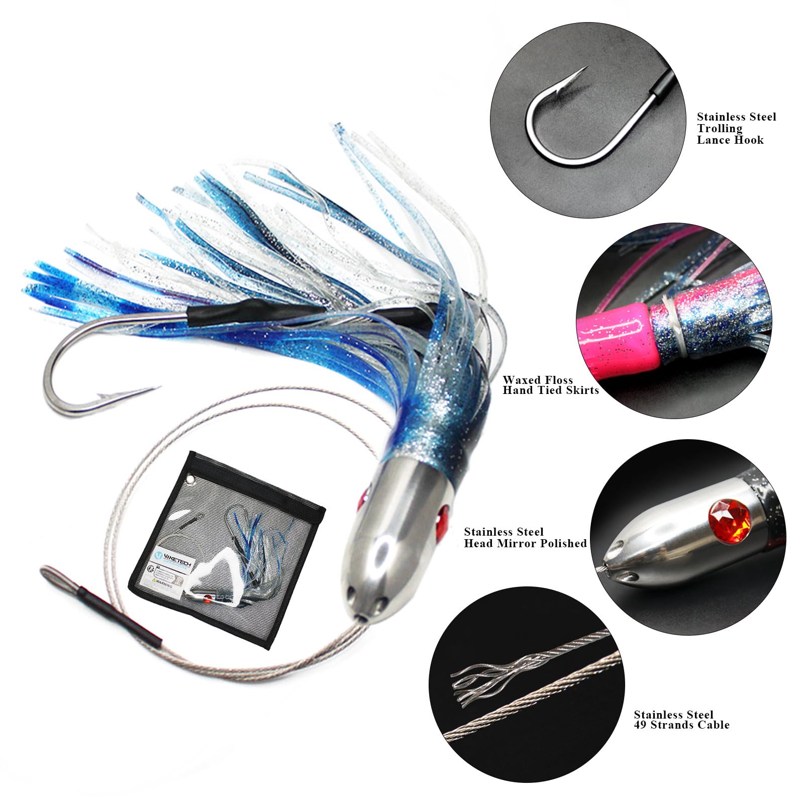 VIKETECH - Señuelos de pesca de alta velocidad para atún Wahoo Mahi