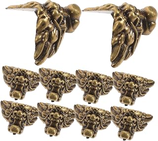 VOSAREA Antique Corner Protectors Chest 12pcs Box lion horn base edge protector cabinet corner guard decorative edges covers old fashioned Treasure Chest Bronze Corner Protector