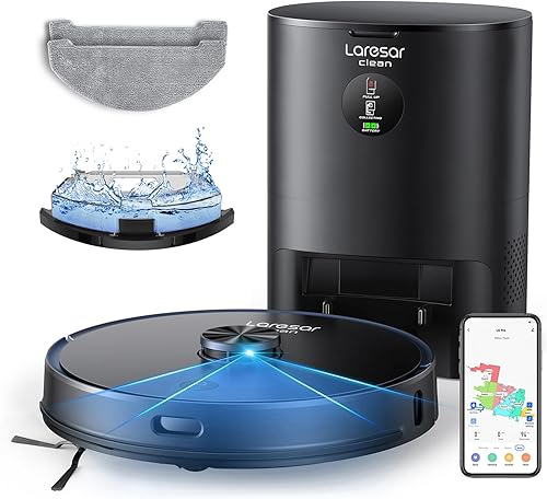 Combo de aspiradora y trapeador robot, aspiradora robótica de 3500 Pa con estación de vaciado automático de 3.5 L, 250 minutos de tiempo de