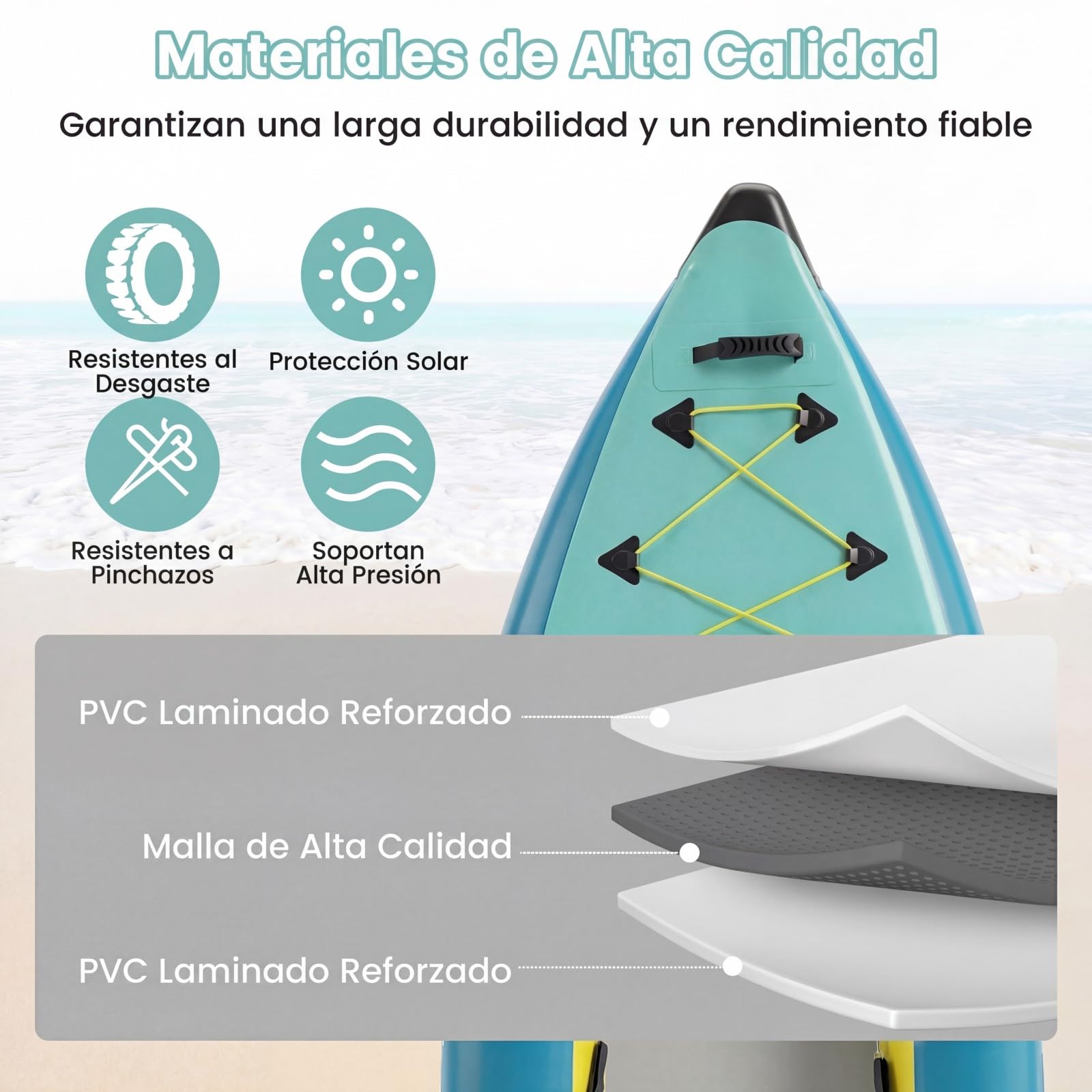 COSTWAY Kayak Hinchable 2 Plazas 381 cm Portátil 230 kg