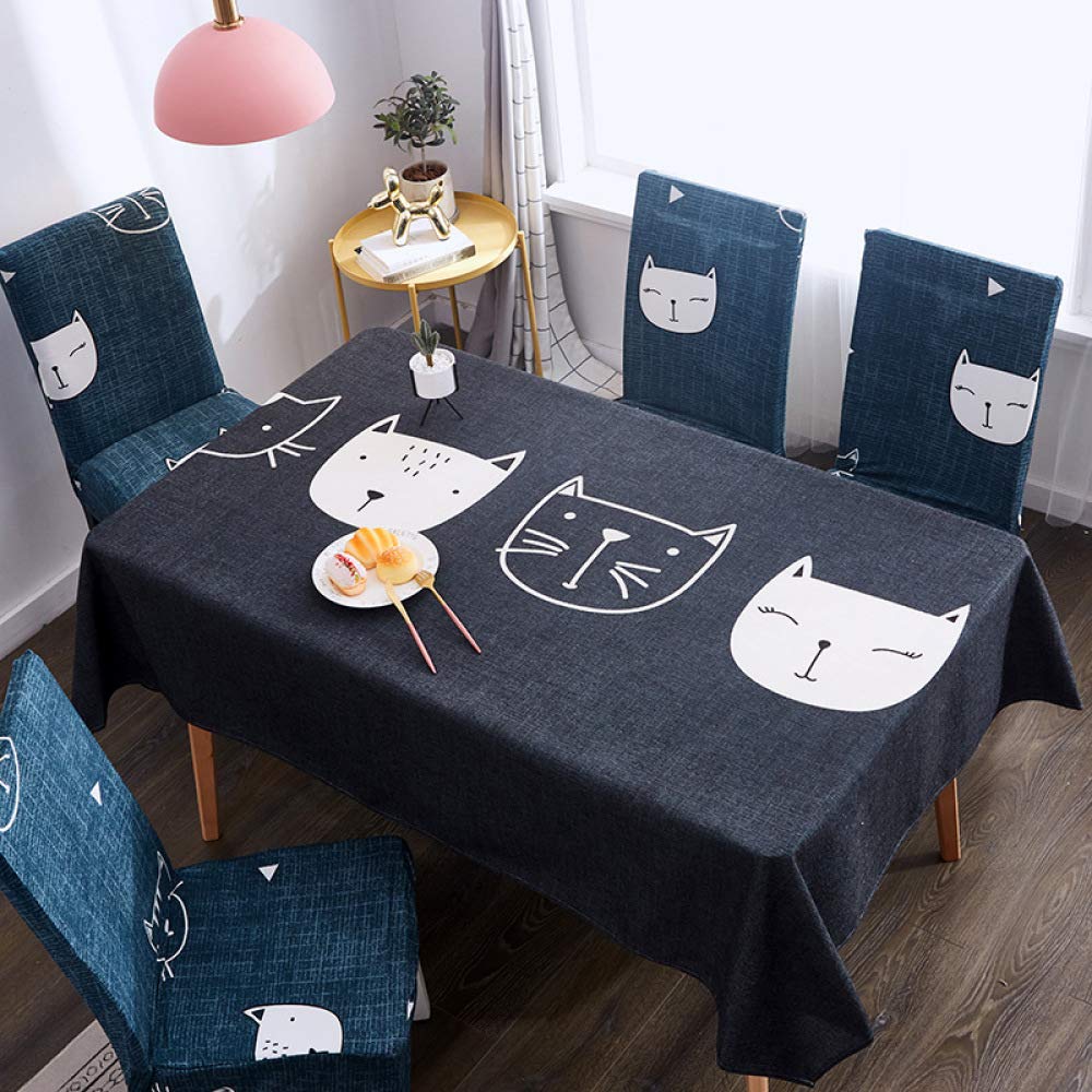 Nappe rectangulaire imperméable et jetable en coton lin pour table