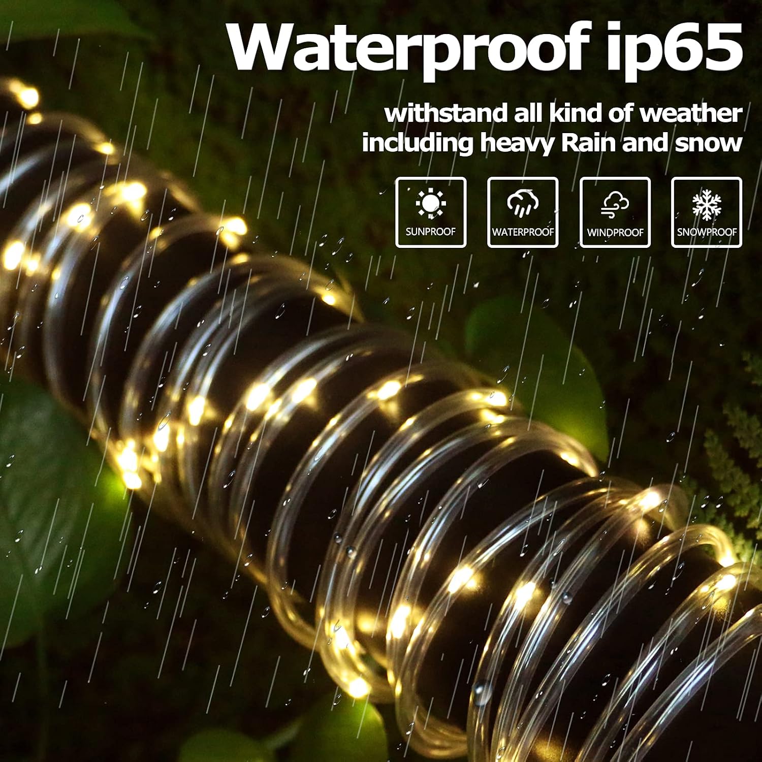 Solar String Lights Outdoor, 39Ft 100 LED Fairy Rope Lights - Image 4