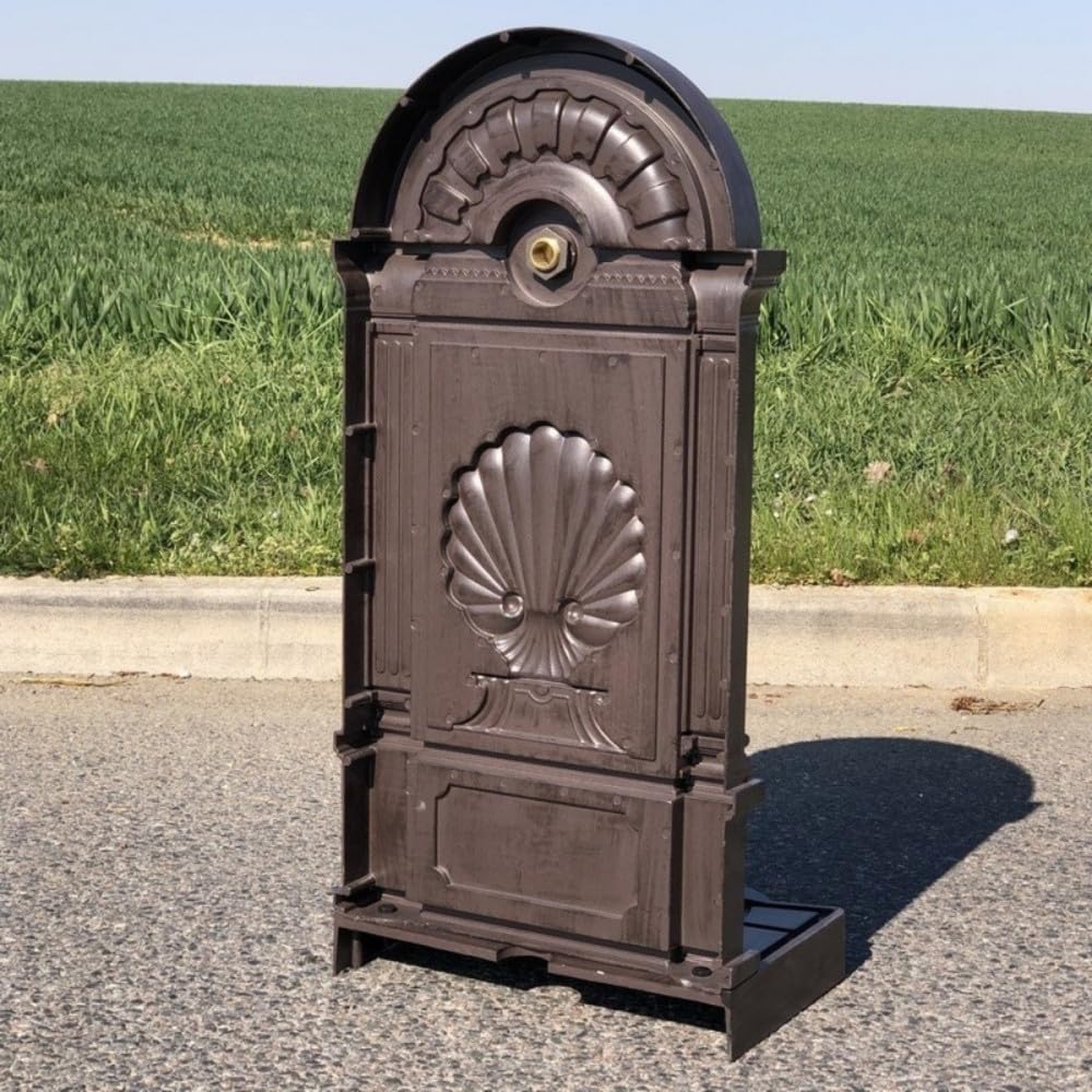 Fontaine de Jardin extérieur en Fonte Aluminium Marron 42 x 32 x 84cm