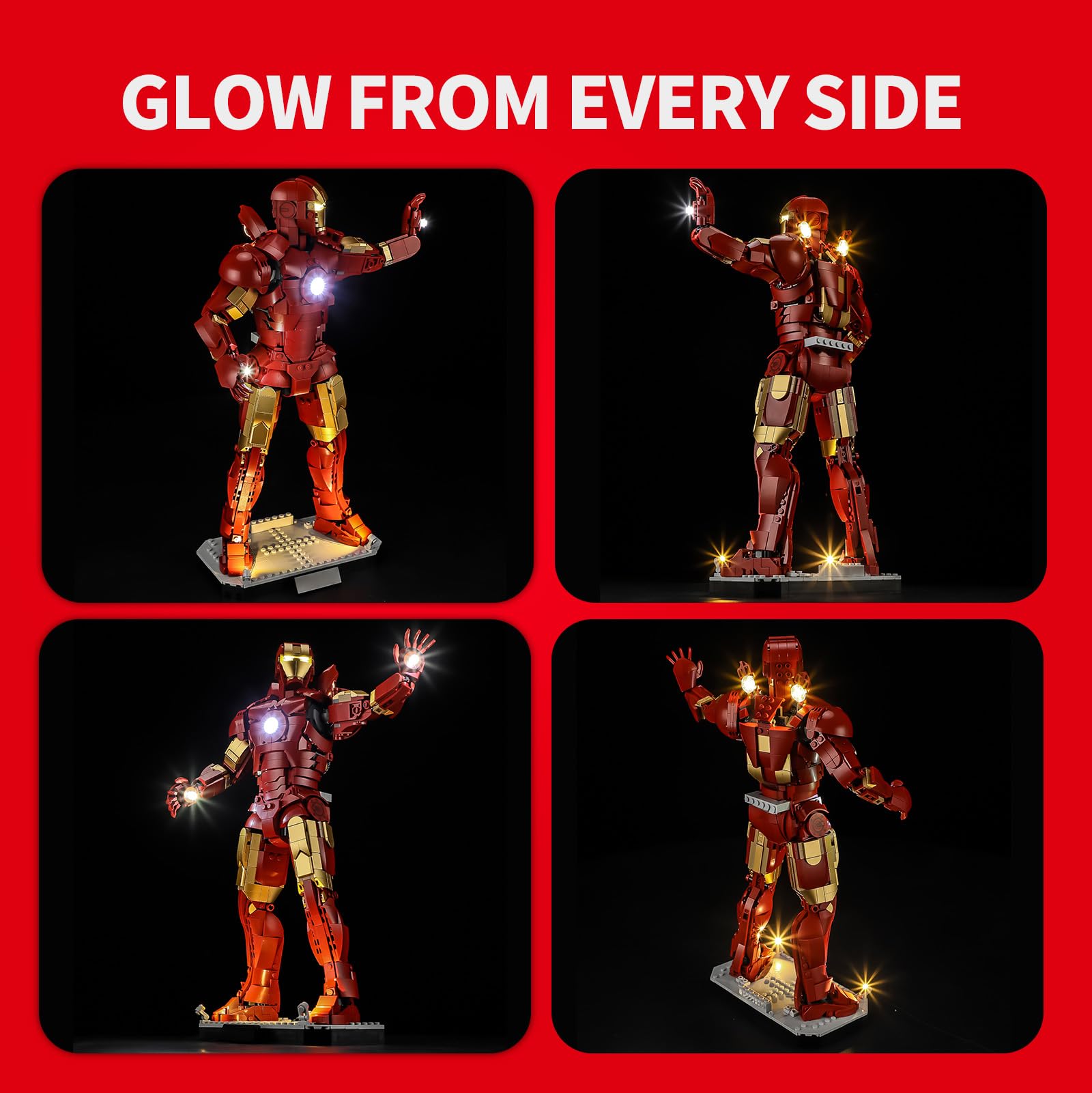 BRIKSMAX Zestaw oświetleniowy 2.0 kompatybilny z Lego Architecture Iron Man Mark 3, edycja kolekcjonerska 76344, oryginalne zestawy oświetleniowe LED (tylko akcesoria) do wyświetlacza, prezentów i