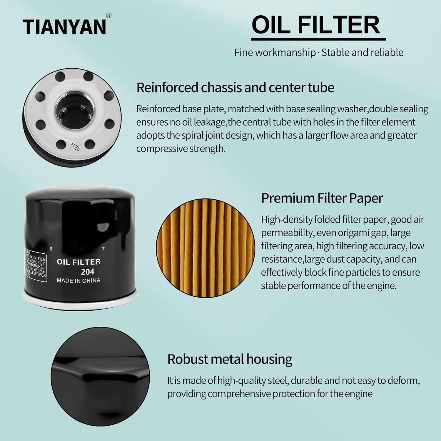 TIANYAN 1RC-14451-01-00 Air Filter kits compatible with Yamaha MT-09 (ABS), Sport Tracker (ABS), 900 Tracer ABS, XSR900 G/GC/H/HC/J/JC/K/KC with Oil Filter & Spark Plug