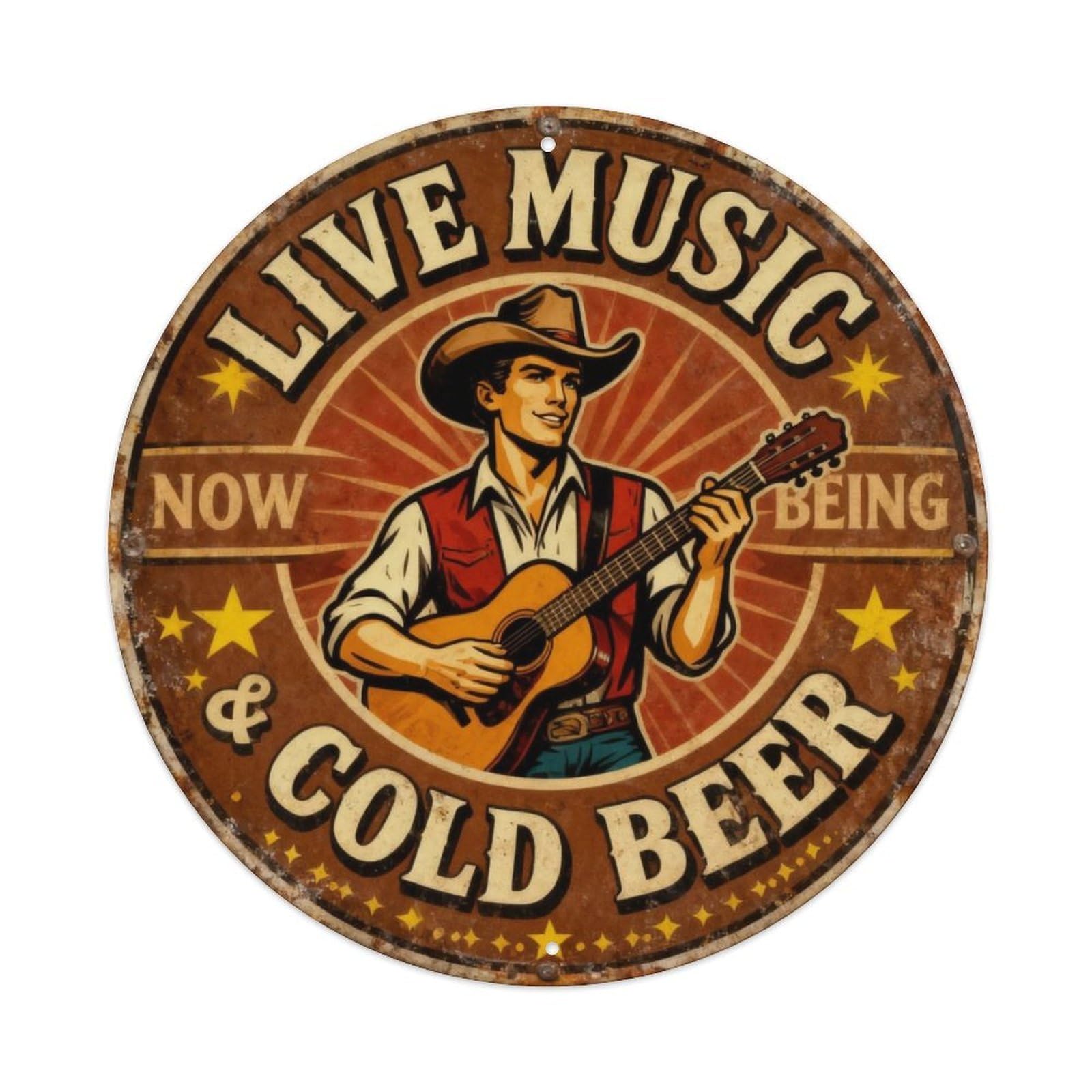 Country Music Cowboy Tin Sign Metal Tin Sign Plaque