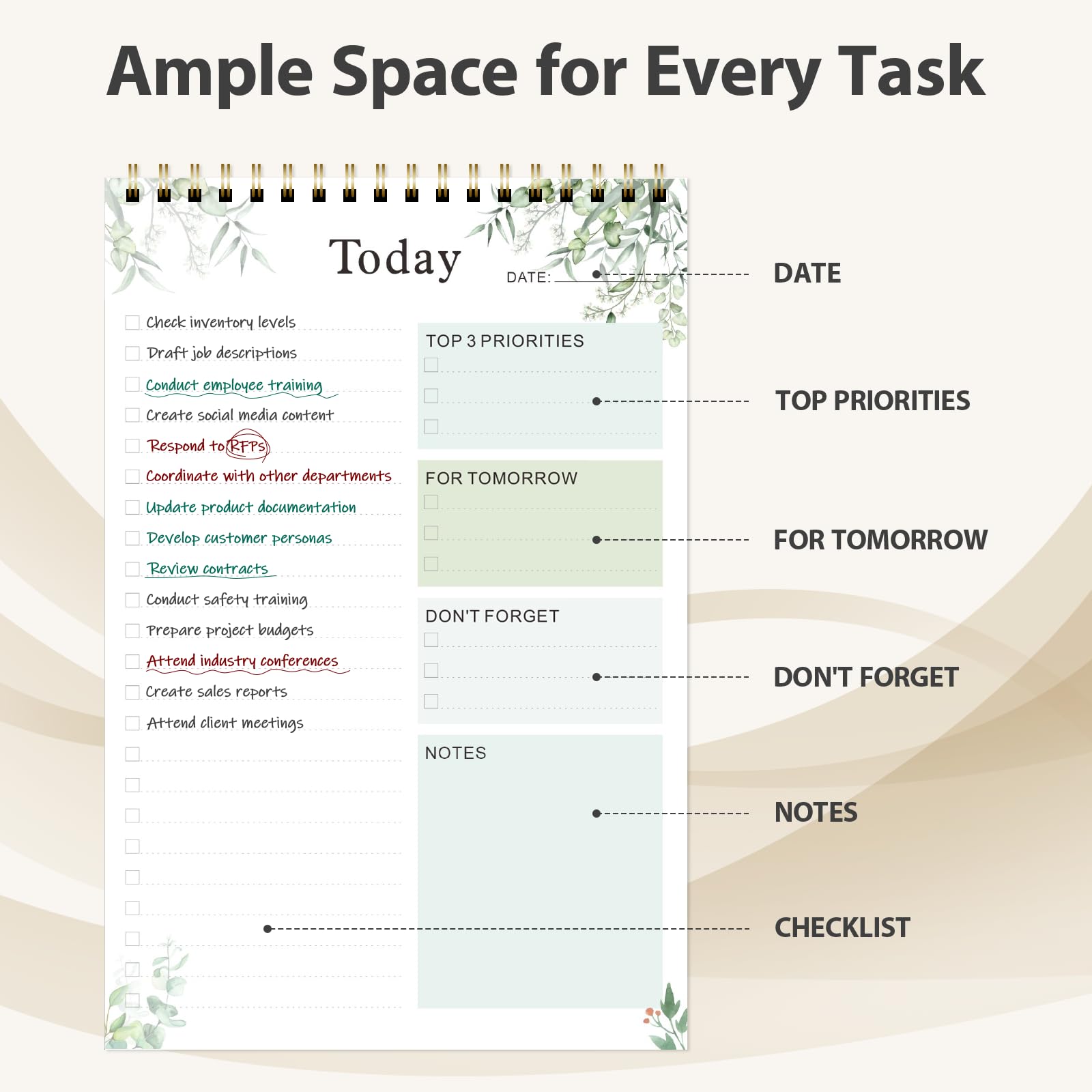 Snapklik.com : Weekly To Do List Notepad, Undated Planner