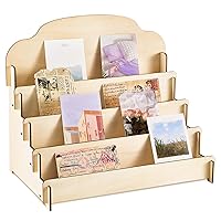 Vista 10 de Barydat Soporte de Exhibición Grande para Tarjetas de Felicitación, Soporte de Madera Escalonado para Postales, Folletos, Fotos, Joyas, Aperitivos
