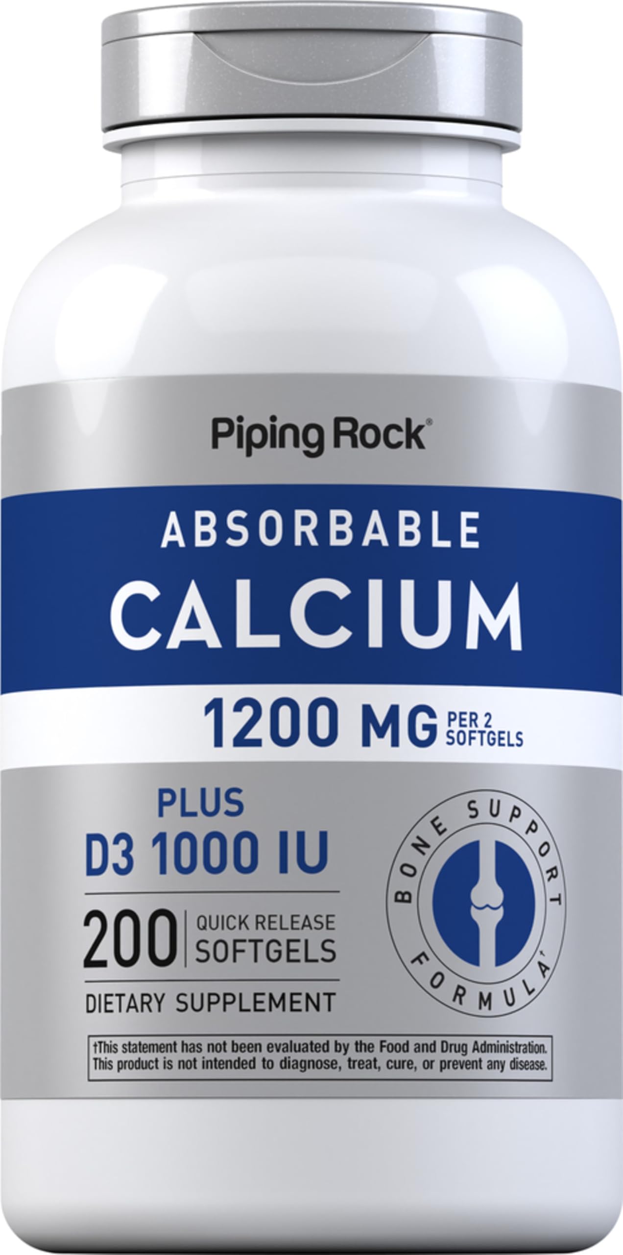 Piping Rock Calcium 1200 mg with Vitamin D3 1,000 IU