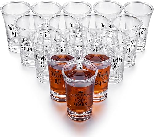 Miniatura 6 de Cunhill Juego de 36 vasos de chupito de acrílico transparente para fiesta de cumpleaños número 30 vasos de chupito de 12 onzas vasos de chupito de