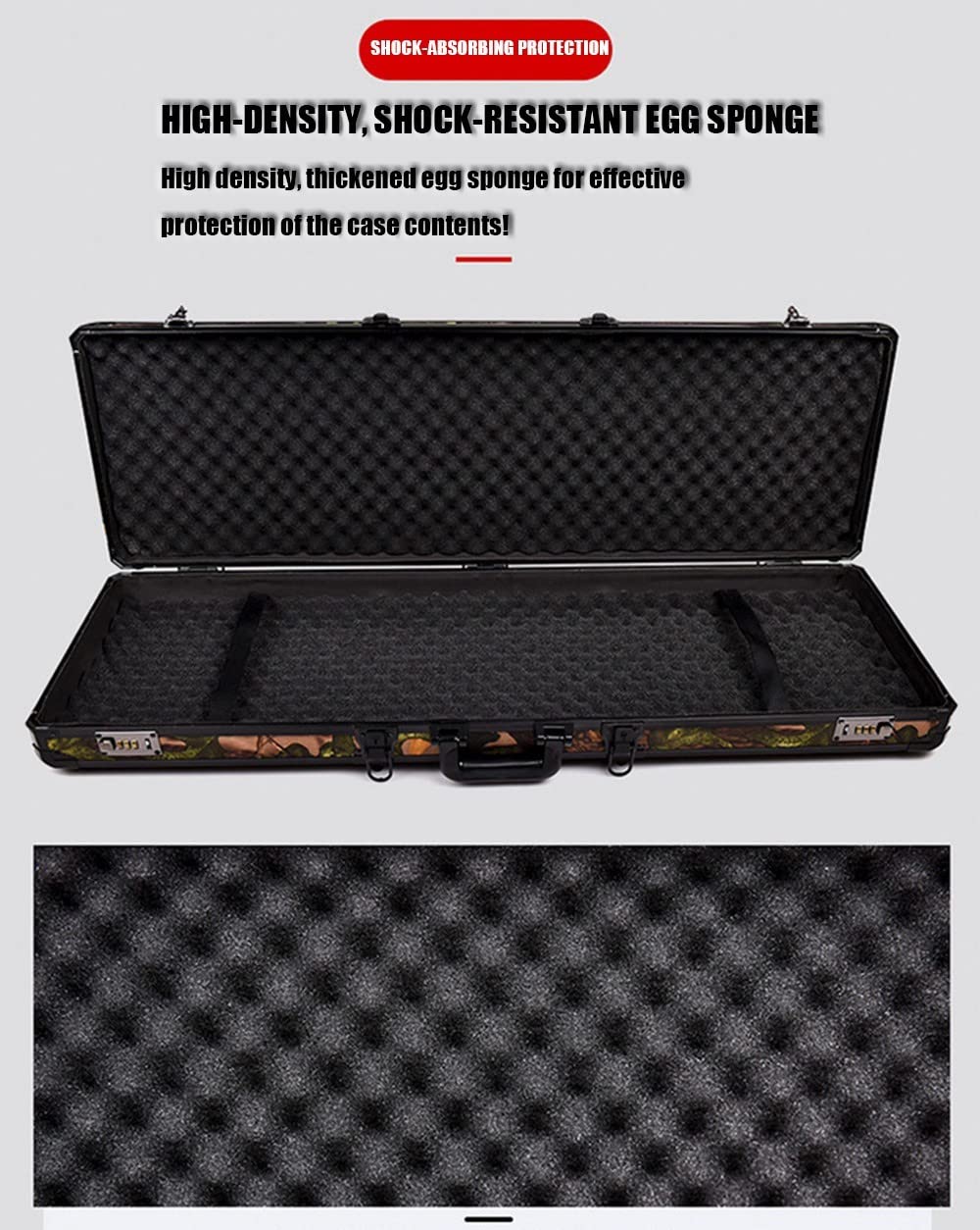REMEK Custodie Rigida Telai in Alluminio Impermeabile Custodia Rigida per Fucile Scatole di Immagazzinamento Valigetta per Fucile Lungo con Schiuma Pretagliata/Chiudibile A Chiave