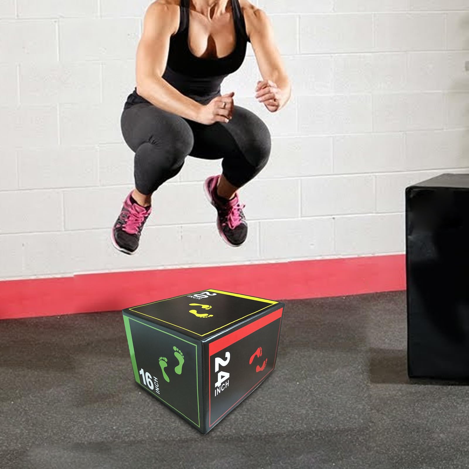 Box Jumps at Home Palestra, Scatole pliometriche antiscivolo per squat | 40 x 50 x 60 cm, attrezzatura da allenamento per principianti, giovani, fitness al chiuso