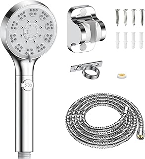 FASDUNT RV Shower Head with Hose, High Pressure 7 Mode Shower head with On Off Switch, Handheld Shower Head for RV/Campers, Travel Trailer, Motorhome