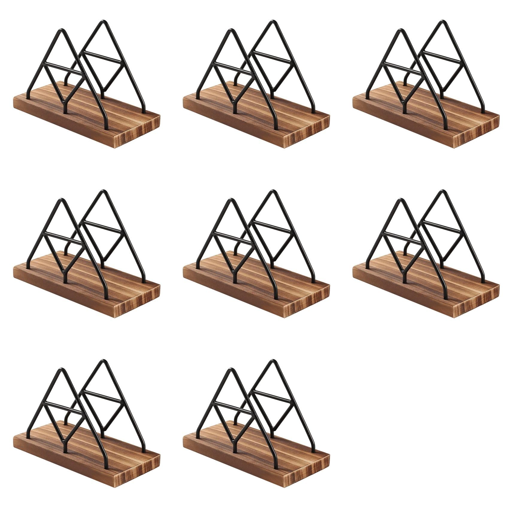 Hndhbfgrt 8X Wooden Napkin Storage,Table Napkin Holder with Black Metal Wire for Indoor Outdoor Home Dining Restaurant