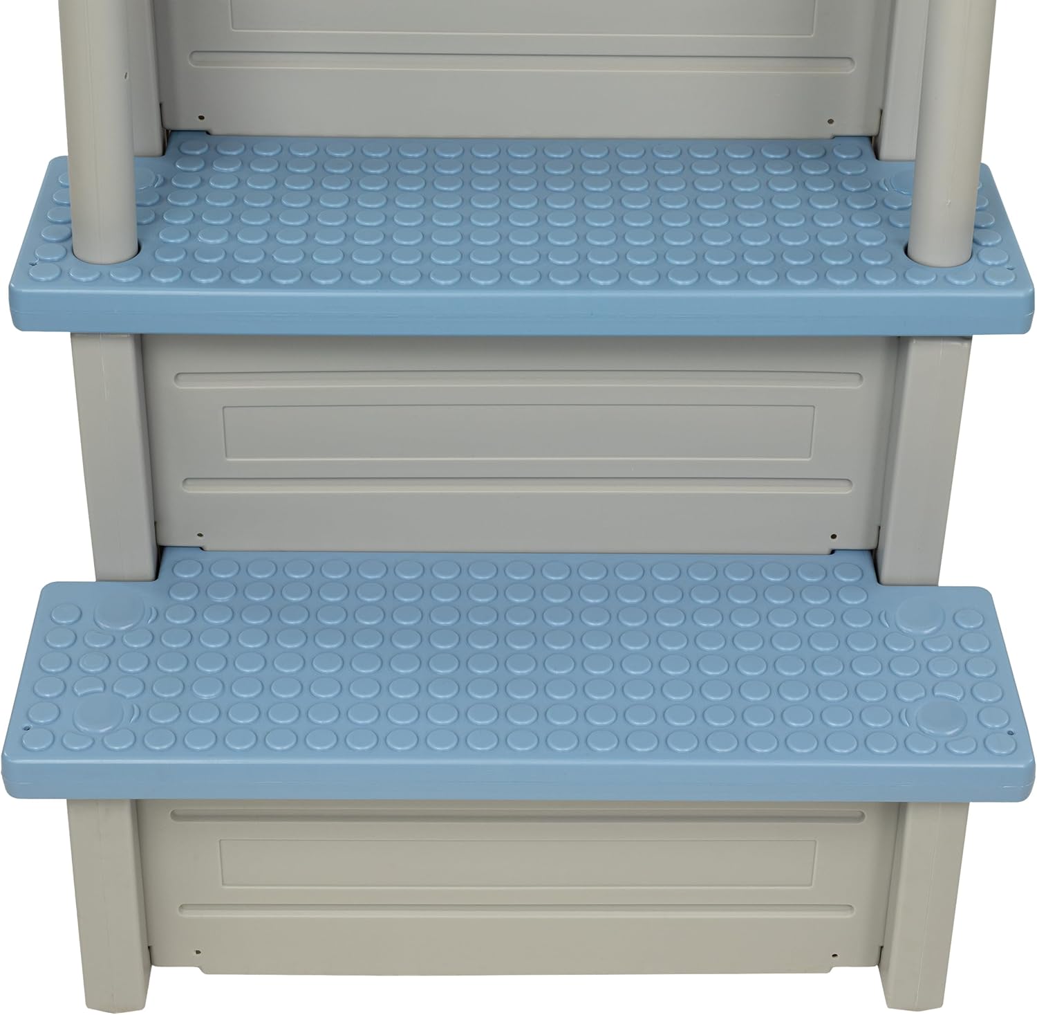 Aqua Select Anti-Slip in-Pool Steps | Cloud Gray/Tranquil Blue Steps | for Above Ground Swimming Pools | Can Mount to Decks 48" to 54" H | Safety Stairs Capacity Up to 350 lbs