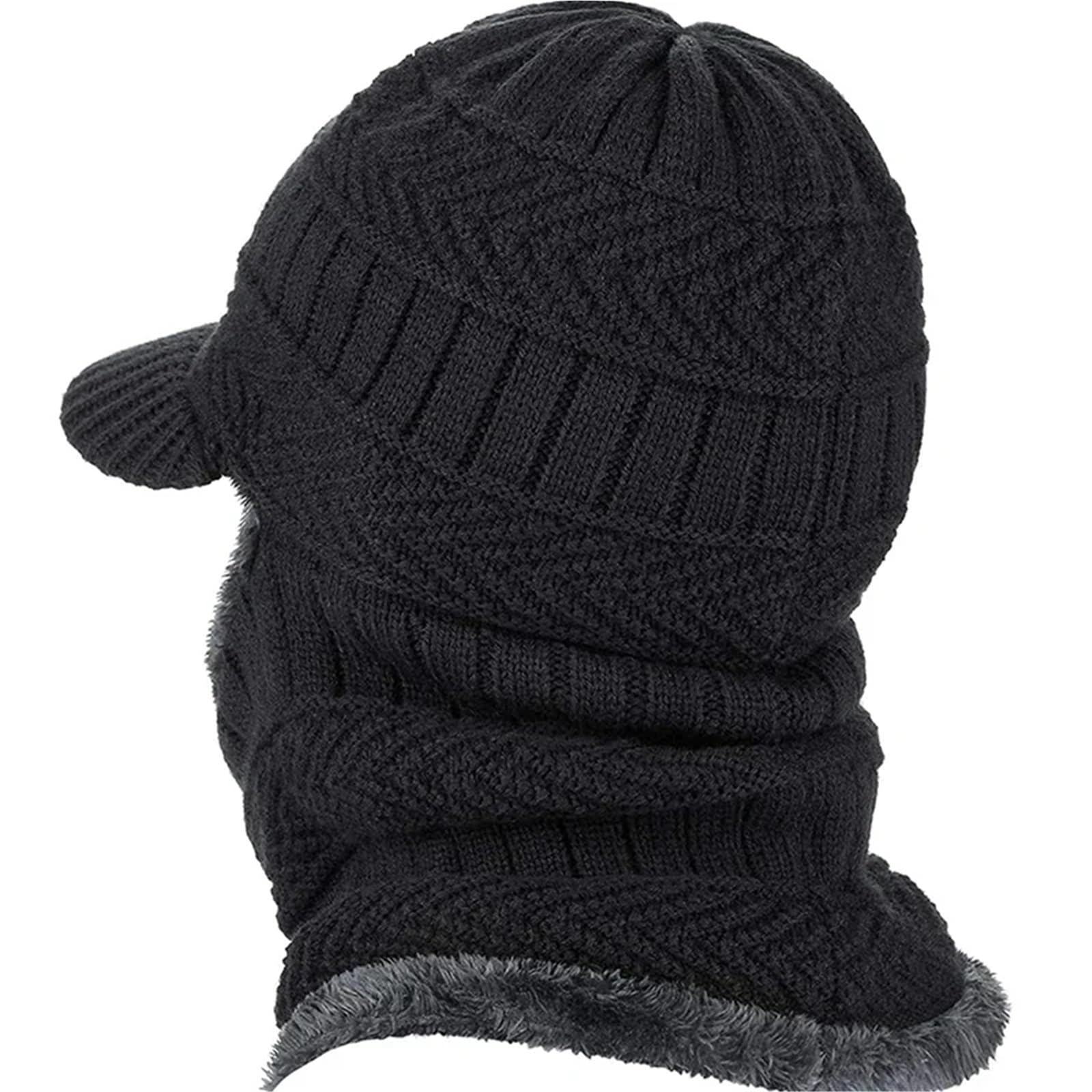 Pasamontañas 2 uds pasamontañas sombrero de invierno for hombres Skullies gorros sombreros gorros de invierno for hombres mujeres bufanda gorro pasamontañas máscara capó sombrero de punto for mujeres