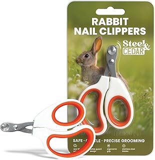 Steel & Cedar™ Rabbit Nail Clippers – Safe, Gentle Pet Nail Trimmer for Rabbits, Bunnies, Guinea Pigs, Ferrets & Small Animals – Stainless Steel Blades, Non-Slip Grip, Easy at-Home Grooming